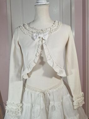 🤍 Angelic Pretty White Ruffle Bolero | Sweet Lolita 🎀